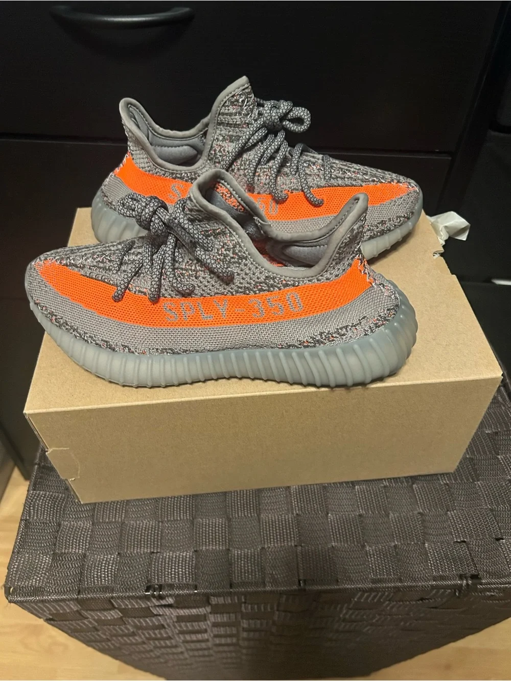 adidas Yeezy Boost 350 V2 Men’s Sneakers - Grey and Orange
